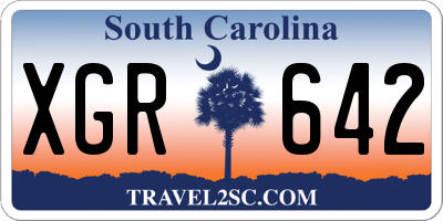 SC license plate XGR642