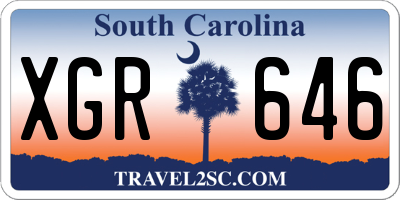 SC license plate XGR646