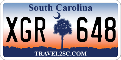 SC license plate XGR648