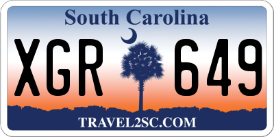 SC license plate XGR649