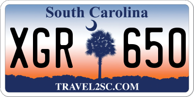 SC license plate XGR650