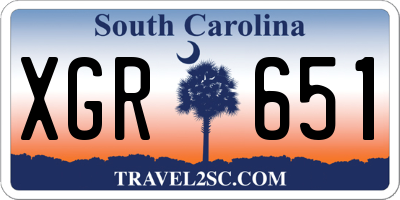 SC license plate XGR651