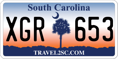 SC license plate XGR653