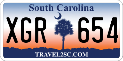 SC license plate XGR654