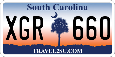 SC license plate XGR660