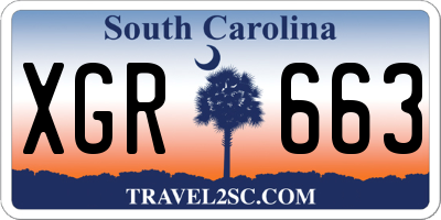 SC license plate XGR663