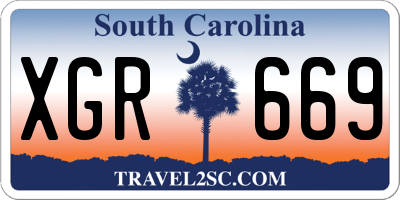SC license plate XGR669