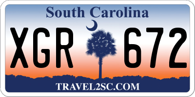 SC license plate XGR672