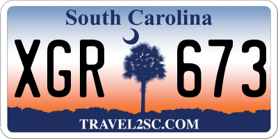 SC license plate XGR673