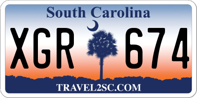 SC license plate XGR674