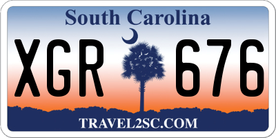 SC license plate XGR676