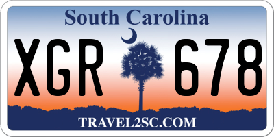 SC license plate XGR678