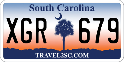 SC license plate XGR679