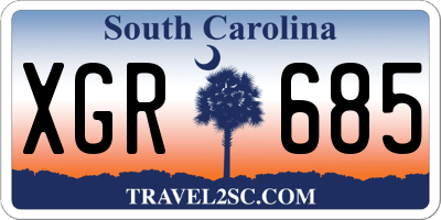 SC license plate XGR685