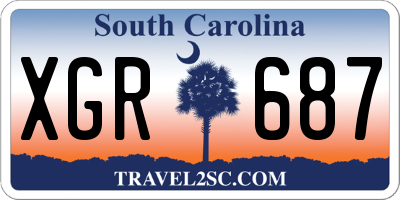 SC license plate XGR687