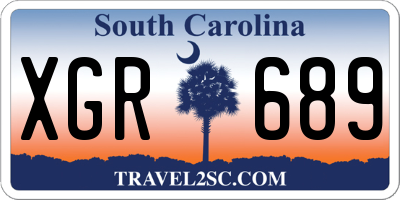 SC license plate XGR689