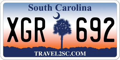 SC license plate XGR692