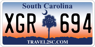 SC license plate XGR694