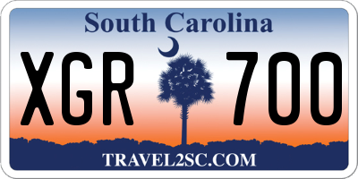 SC license plate XGR700