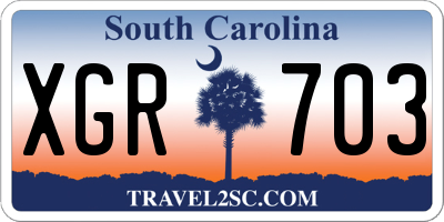 SC license plate XGR703