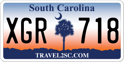 SC license plate XGR718