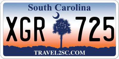 SC license plate XGR725