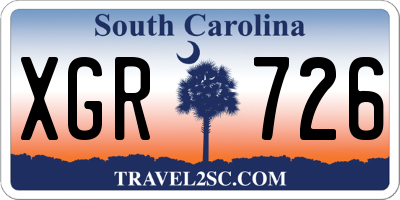 SC license plate XGR726