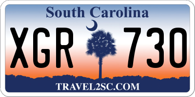 SC license plate XGR730