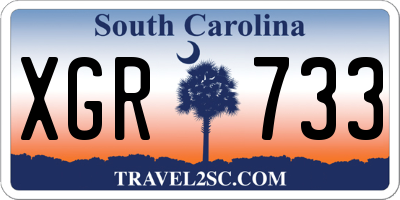 SC license plate XGR733