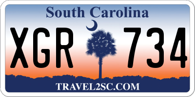 SC license plate XGR734