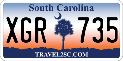 SC license plate XGR735