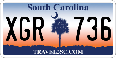SC license plate XGR736