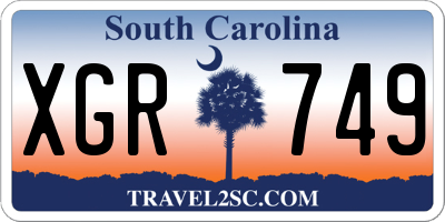 SC license plate XGR749