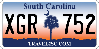 SC license plate XGR752