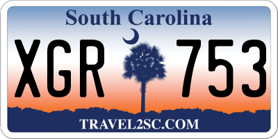 SC license plate XGR753