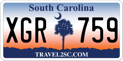 SC license plate XGR759
