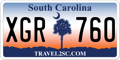 SC license plate XGR760