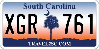 SC license plate XGR761