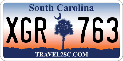 SC license plate XGR763