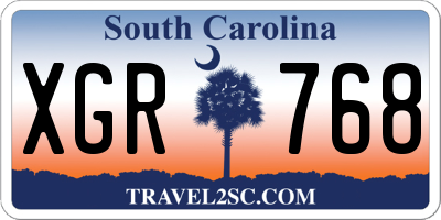 SC license plate XGR768