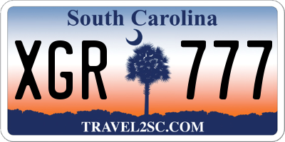 SC license plate XGR777