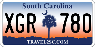 SC license plate XGR780