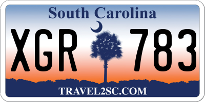 SC license plate XGR783