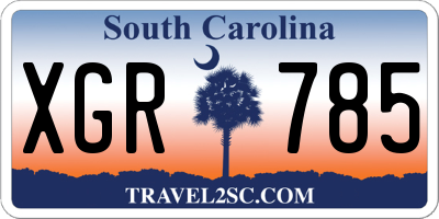 SC license plate XGR785