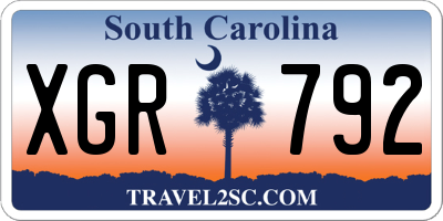 SC license plate XGR792