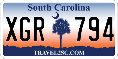 SC license plate XGR794