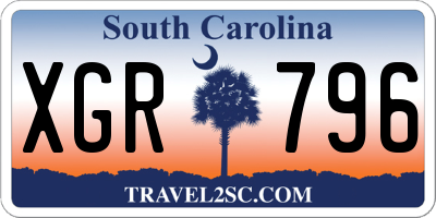 SC license plate XGR796