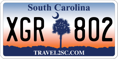 SC license plate XGR802