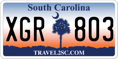 SC license plate XGR803