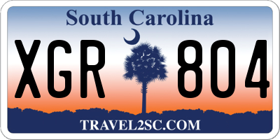 SC license plate XGR804